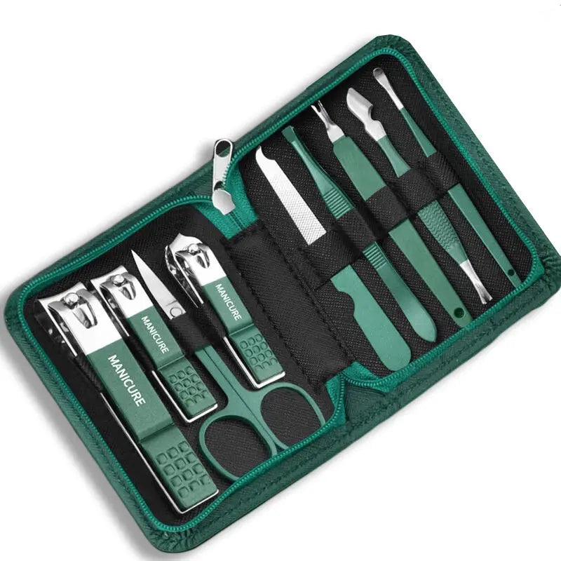 Professional Nail Care Kit | Stainless Steel Manicure & Pedicure Set | 7/10/12/18 Piece with Travel Case
