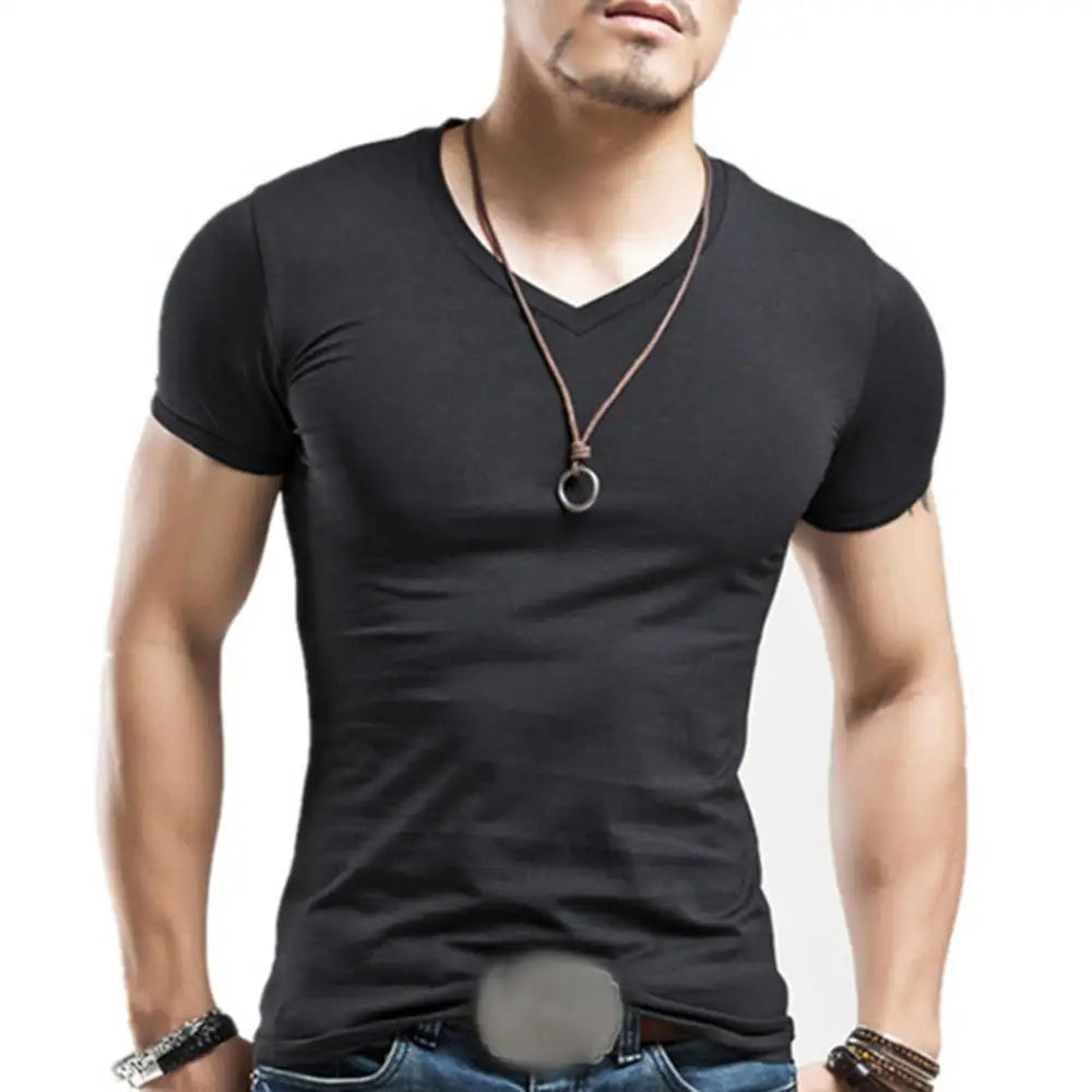 🔥 2024 Men’s V-Neck T-Shirt – Stylish & Comfortable for Everyday Wear