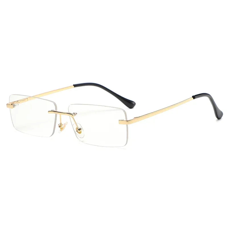 Luxury Rimless Vintage Square Sunglasses β Stylish UV400 Protection for Women