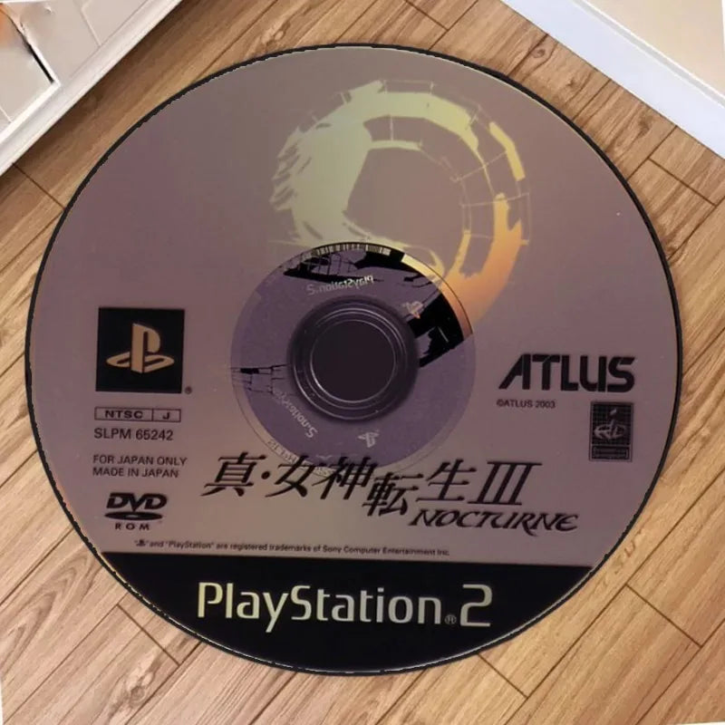 METAL GEAR Circular Carpet | Modern Cartoon Floor Mat for Home & Office