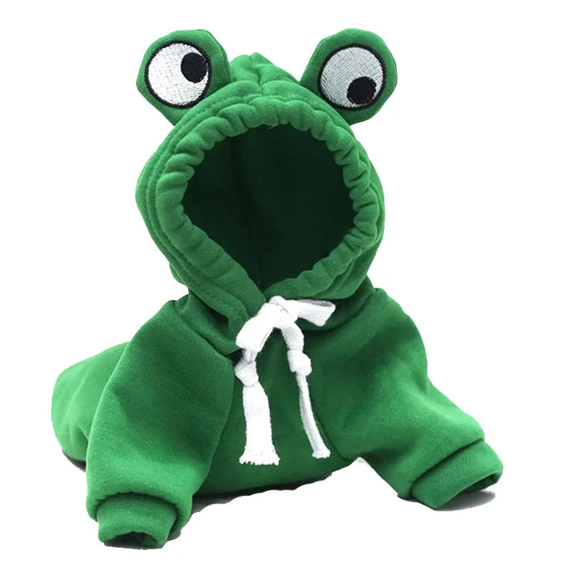 Cute Frog Pet Hoodie – Cozy Plush Cat & Dog Sweatshirt