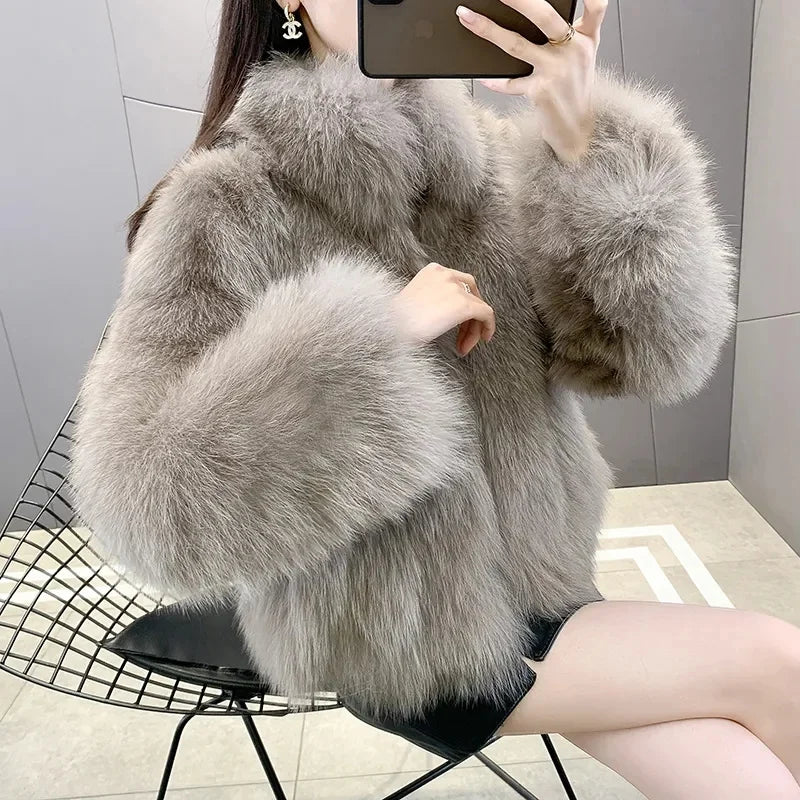 ❄️ 2024 Women’s Faux Fur Winter Coat – Elegant & Cozy Plush Overcoat