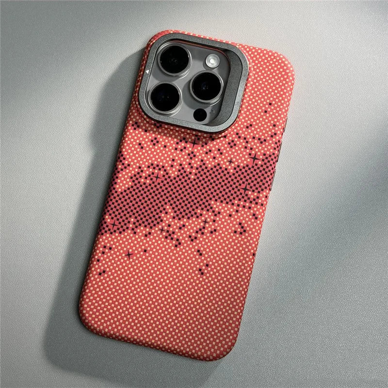 MagSafe Carbon Fiber Shockproof IPhone Case – Anti-Fall Shield with Metal Lens Kickstand