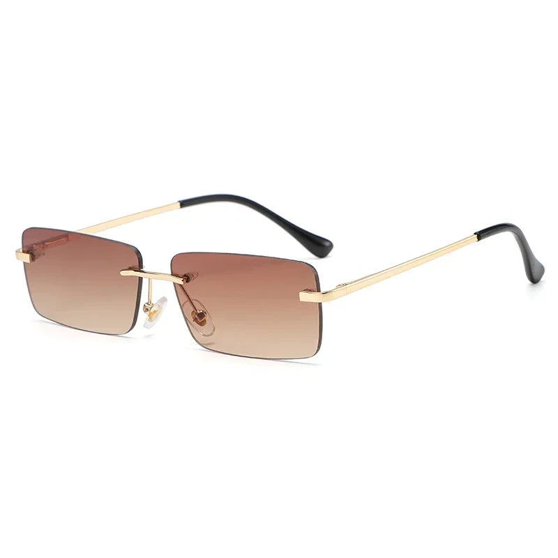 Luxury Rimless Vintage Square Sunglasses β Stylish UV400 Protection for Women
