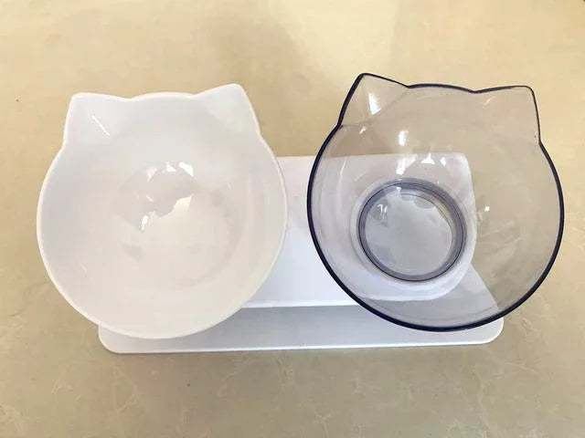 Non-Slip Double Cat & Dog Bowl with Stand – Pet Feeder
