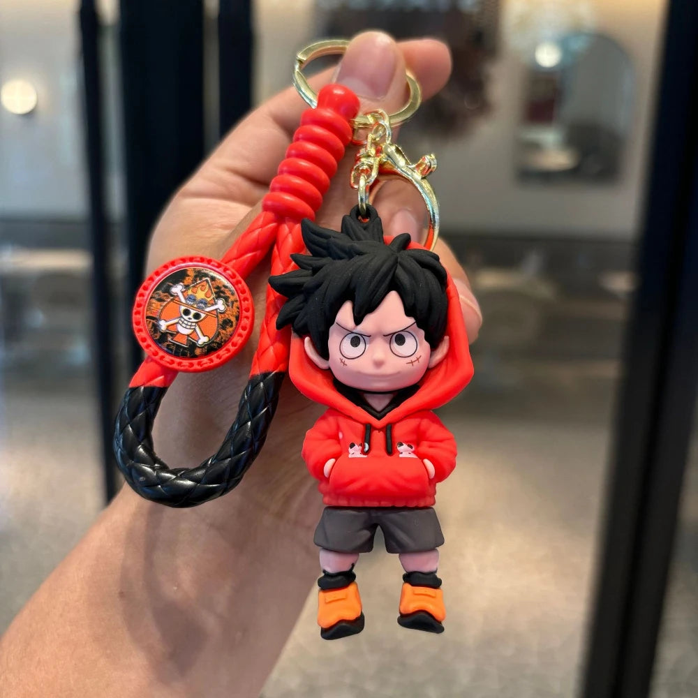 Cute Anime Keychain – Silicone & Zinc Alloy Cartoon Key Ring for Unisex Gift