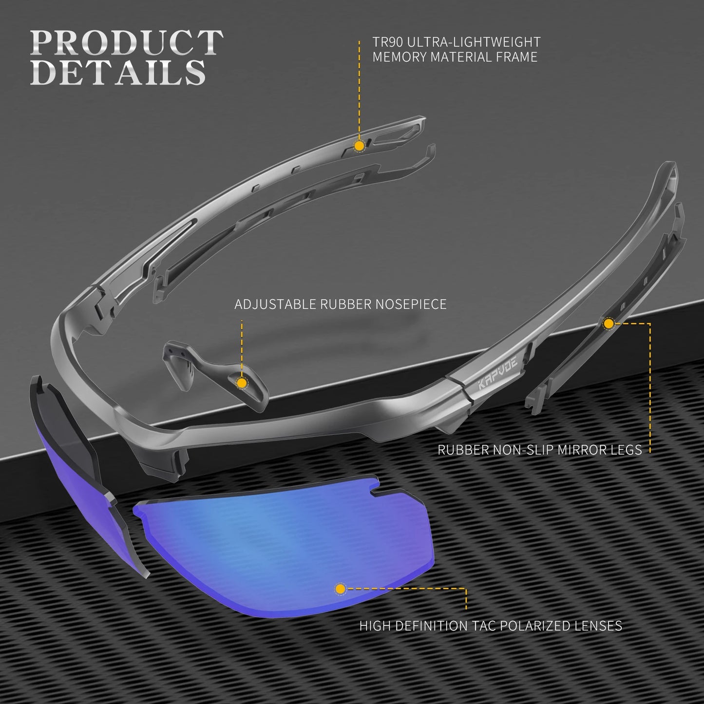 Kapvoe Polarized Cycling Glasses with UV400 Protection for Men & Women