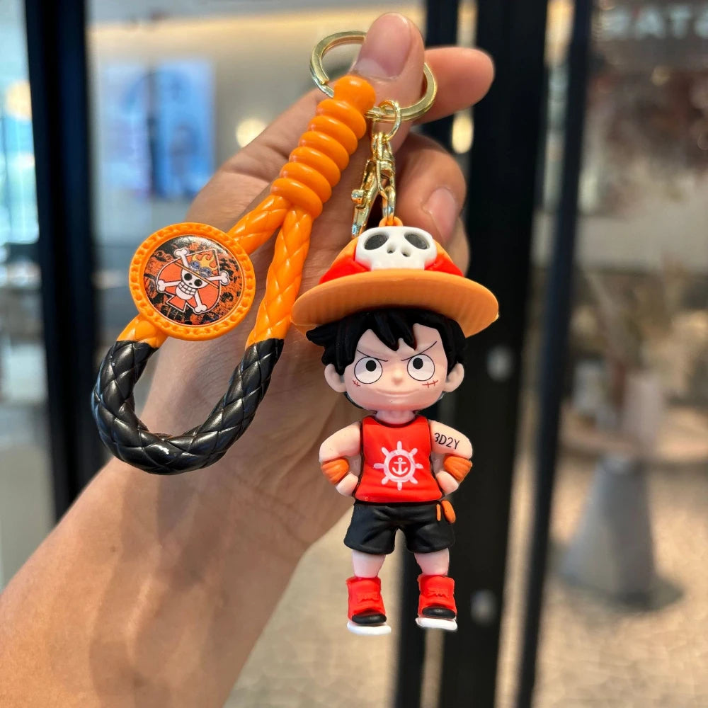 Cute Anime Keychain – Silicone & Zinc Alloy Cartoon Key Ring for Unisex Gift