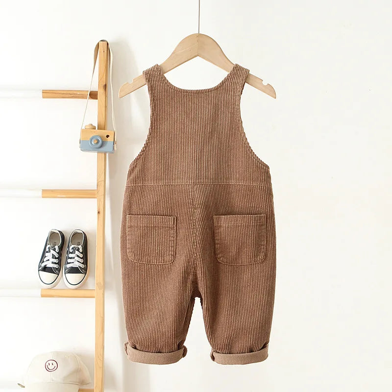 Spring Toddler Corduroy Heart Suspender Overalls for Baby Boys & Girls (1-4Y)