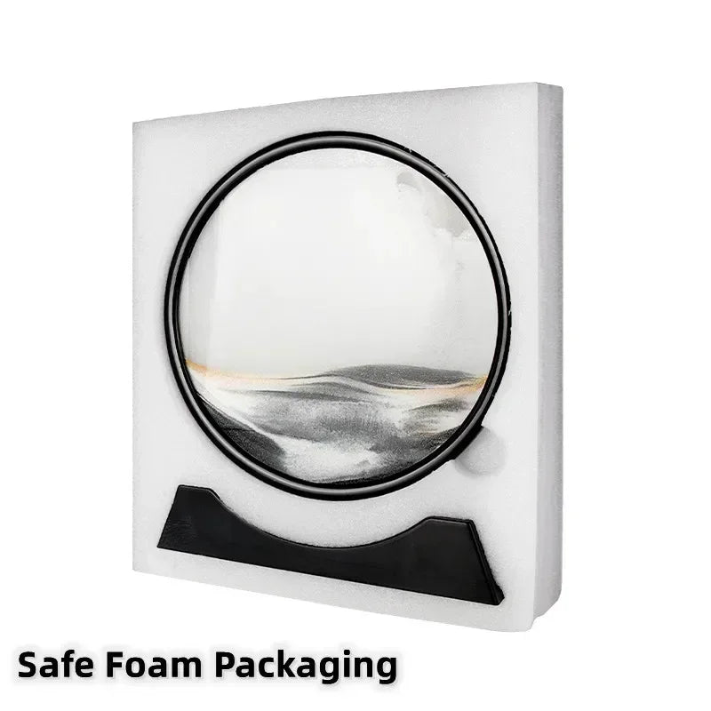 3D Moving Sand Art β Round Glass Deep Sea Sandscape Decor