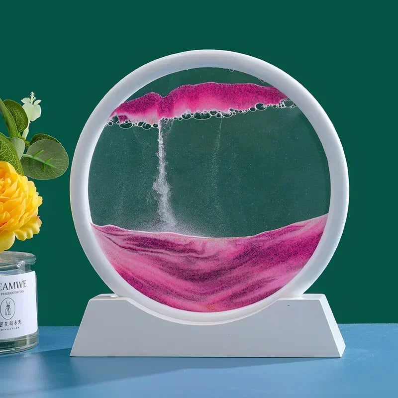 3D Moving Sand Art β Round Glass Deep Sea Sandscape Decor