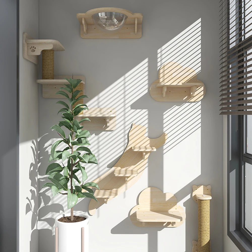 Wall-Mounted Cat Tree & Hammock – Space-Saving, Durable & Cozy!