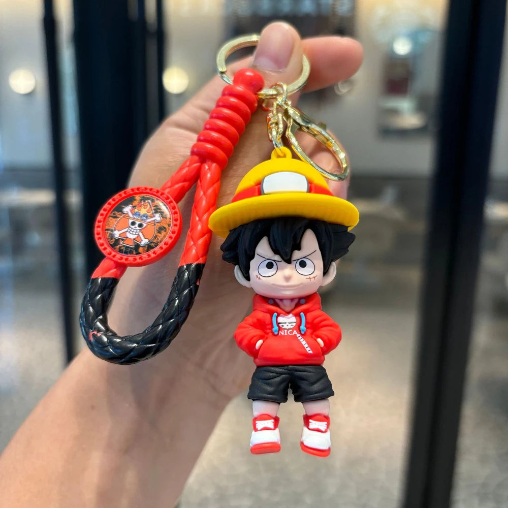 Cute Anime Keychain – Silicone & Zinc Alloy Cartoon Key Ring for Unisex Gift