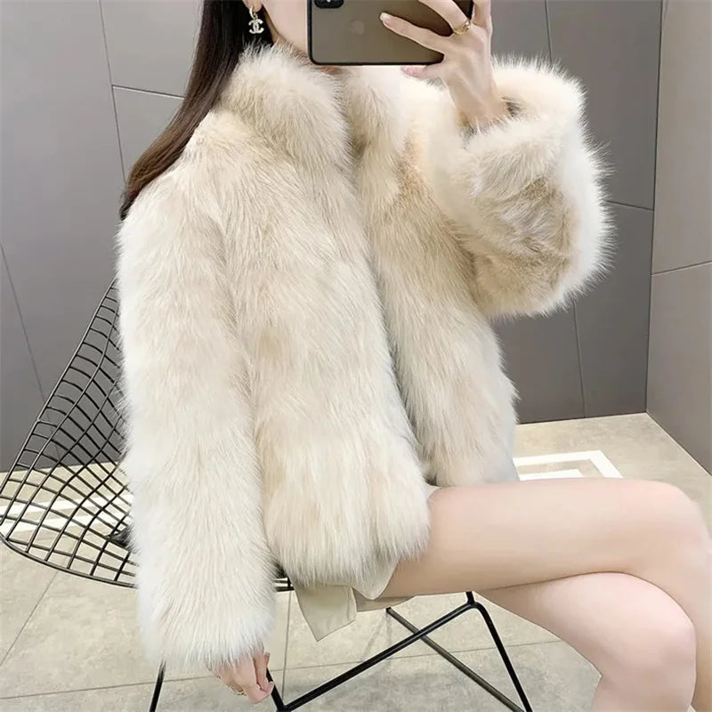 ❄️ 2024 Women’s Faux Fur Winter Coat – Elegant & Cozy Plush Overcoat