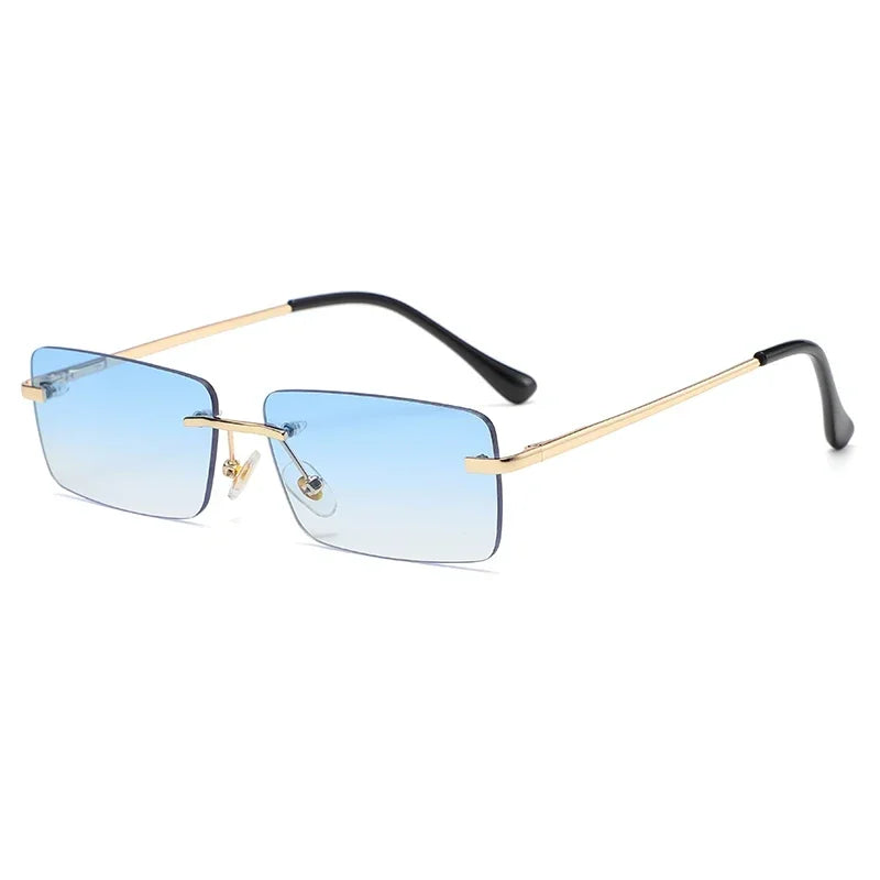 Luxury Rimless Vintage Square Sunglasses β Stylish UV400 Protection for Women