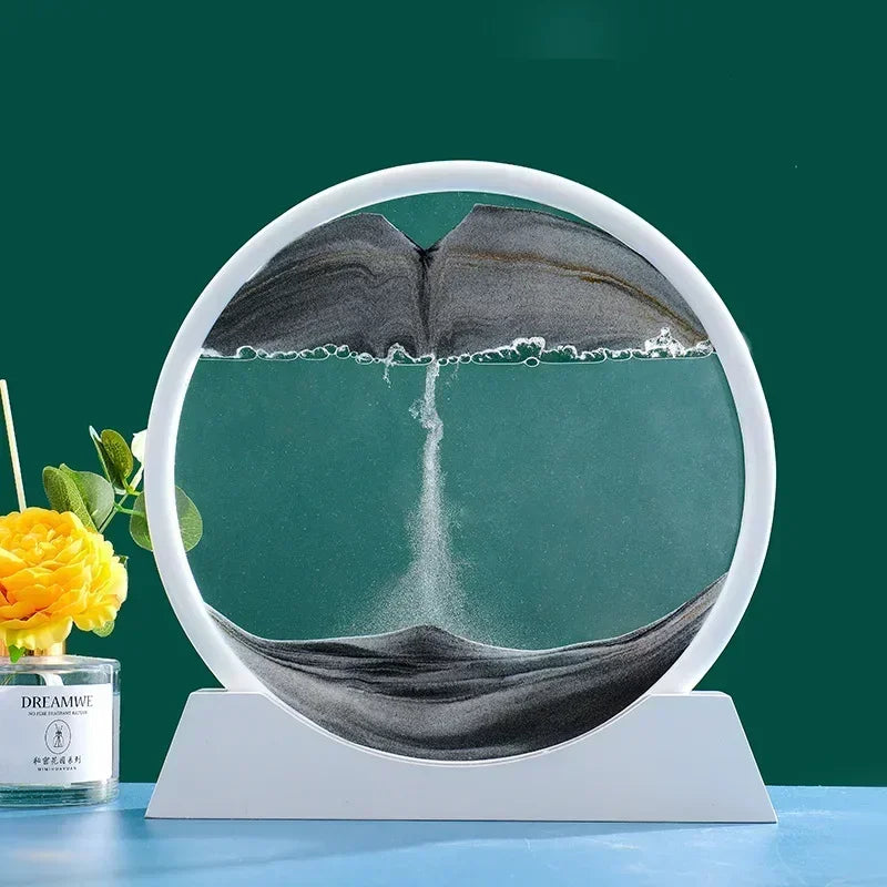 3D Moving Sand Art β Round Glass Deep Sea Sandscape Decor