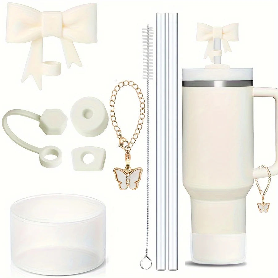 9-Piece Accessory Set for Stanley 40oz Tumbler – Spill-Proof & Straw Covers