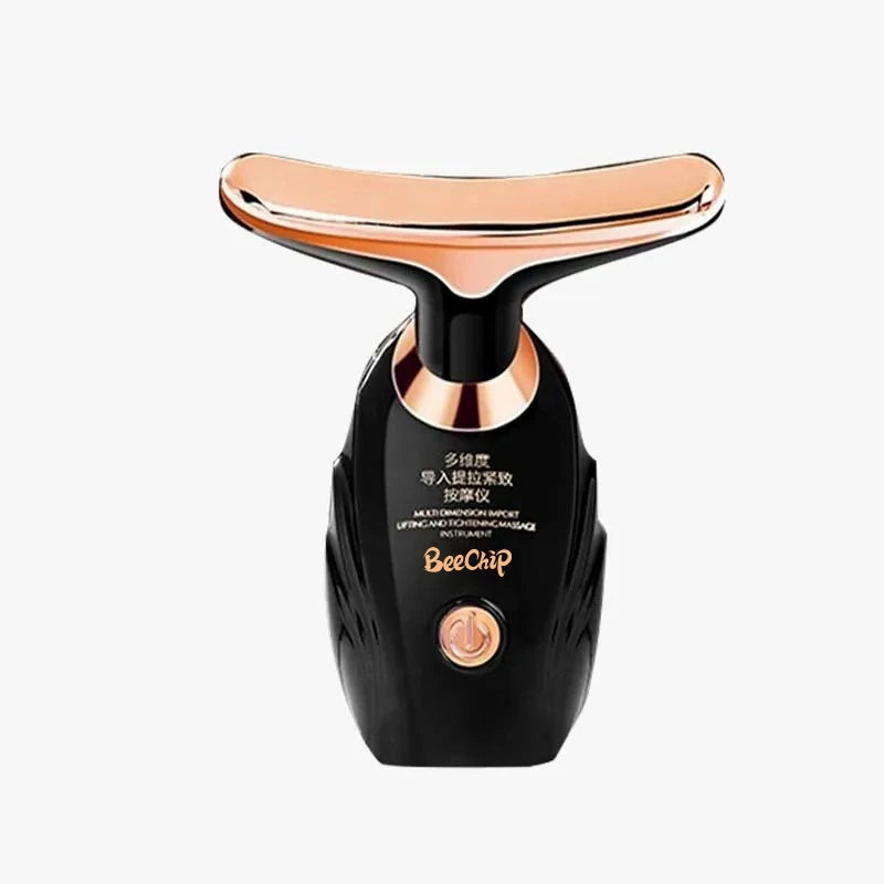 Black Gold Electric Facial Beauty Instrument Lifting And Firming Facial Eye Massager Household Vibration Ultrasonic Massager