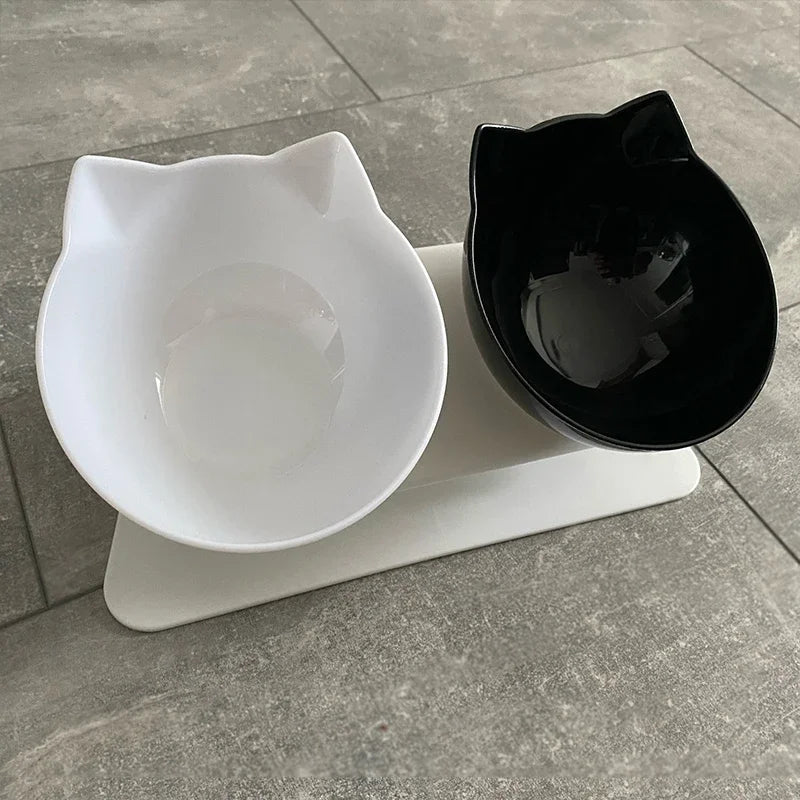 Non-Slip Double Cat & Dog Bowl with Stand – Pet Feeder
