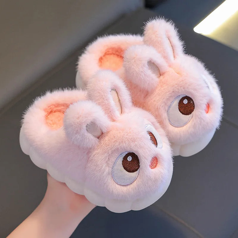 2024 New Cute Rabbit Cartoon Winter Slippers for Kids – Warm & Cozy Indoor Shoes!