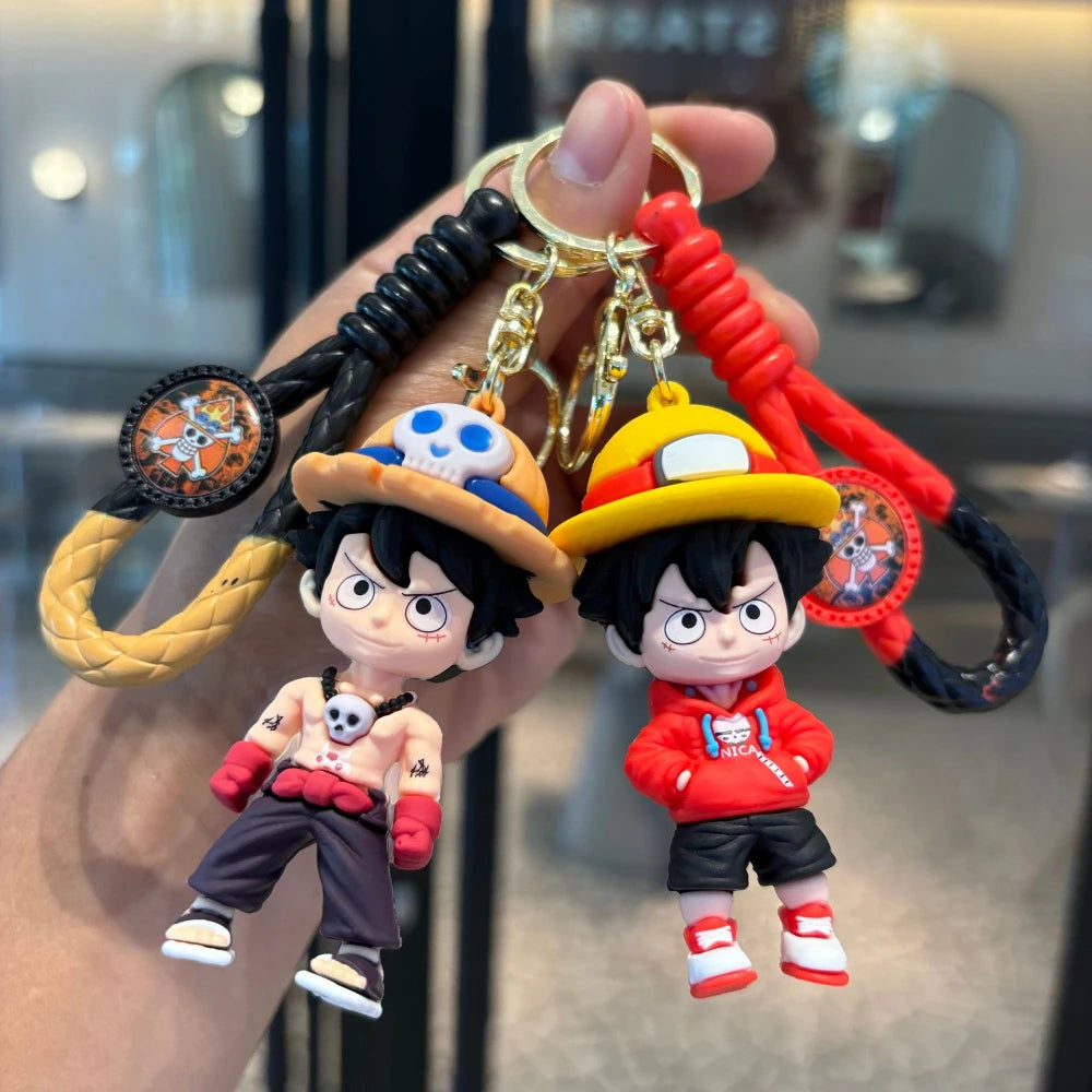 Cute Anime Keychain – Silicone & Zinc Alloy Cartoon Key Ring for Unisex Gift