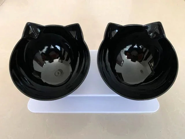 Non-Slip Double Cat & Dog Bowl with Stand – Pet Feeder