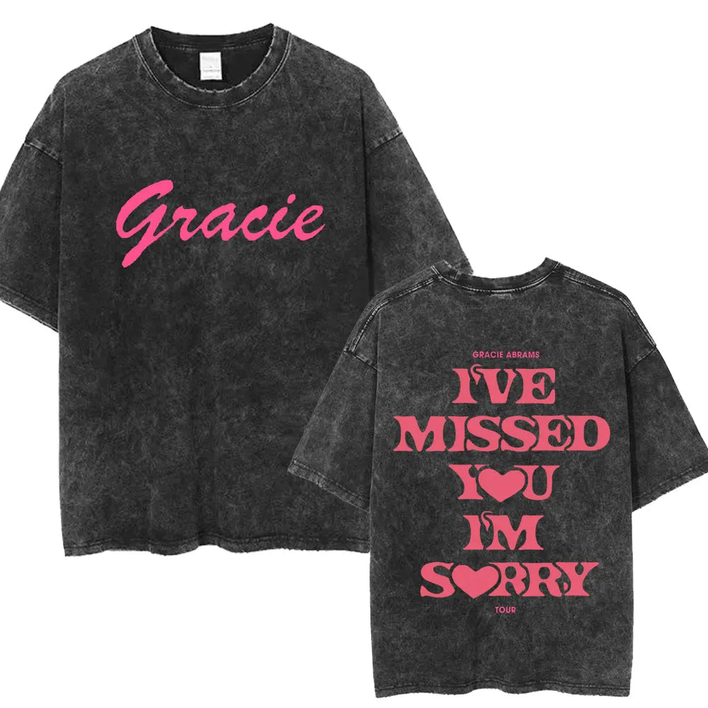 Gracie Abrams The Secret of Us Tour Vintage Washed T-Shirt - Oversized Cotton Album Tee for Men and Women