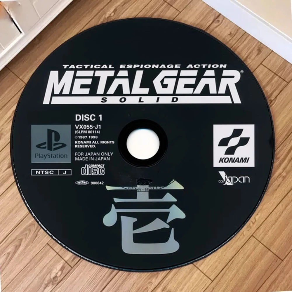 METAL GEAR Circular Carpet | Modern Cartoon Floor Mat for Home & Office