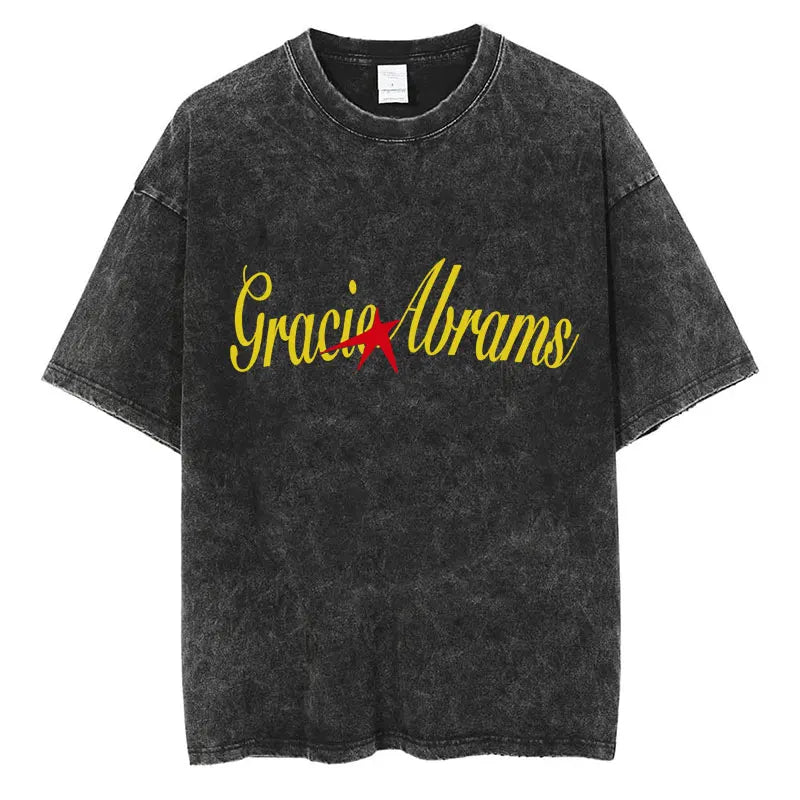 Gracie Abrams The Secret of Us Tour Vintage Washed T-Shirt - Oversized Cotton Album Tee for Men and Women