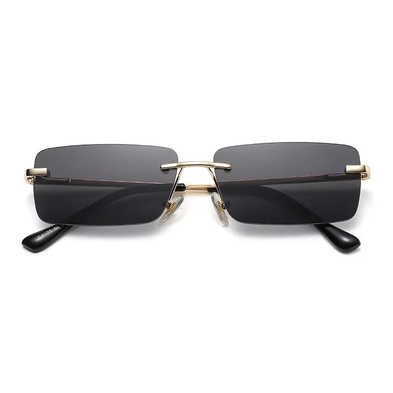 Luxury Rimless Vintage Square Sunglasses β Stylish UV400 Protection for Women