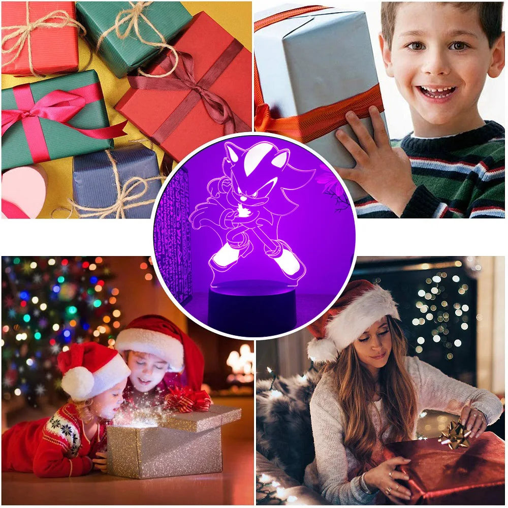 Sonices LED 3D Night Light - Color Changing Illusion Lamp for Kids & Teens