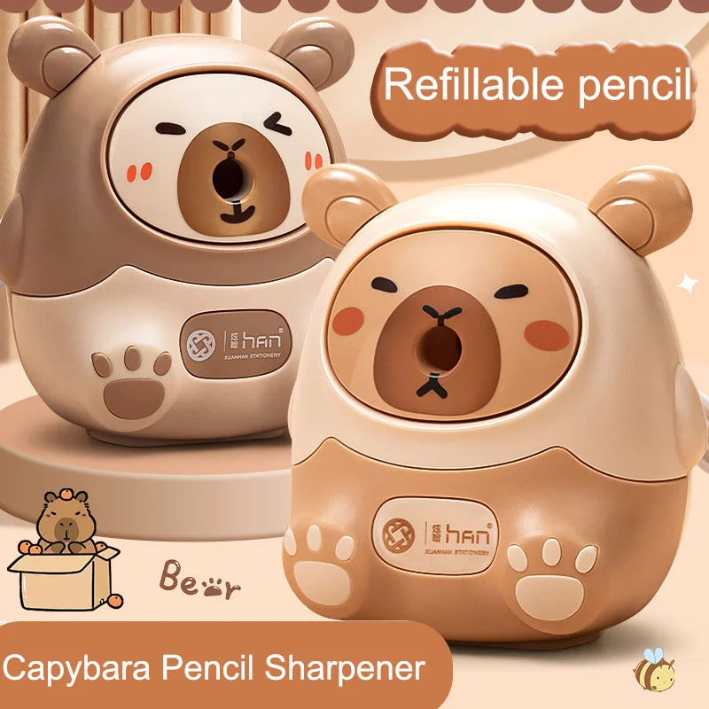 Capybara Kawaii Pencil Sharpener | Creative Stationery for School & Office