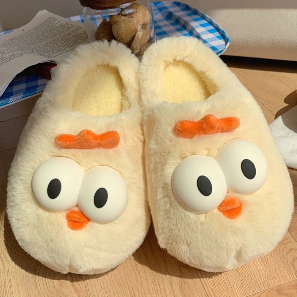 Cute Bear Winter Slippers for Women – Soft Platform Indoor Slippers