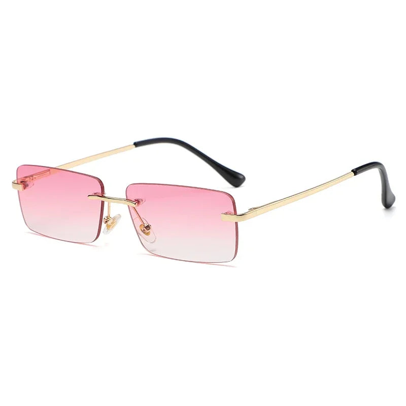 Luxury Rimless Vintage Square Sunglasses β Stylish UV400 Protection for Women