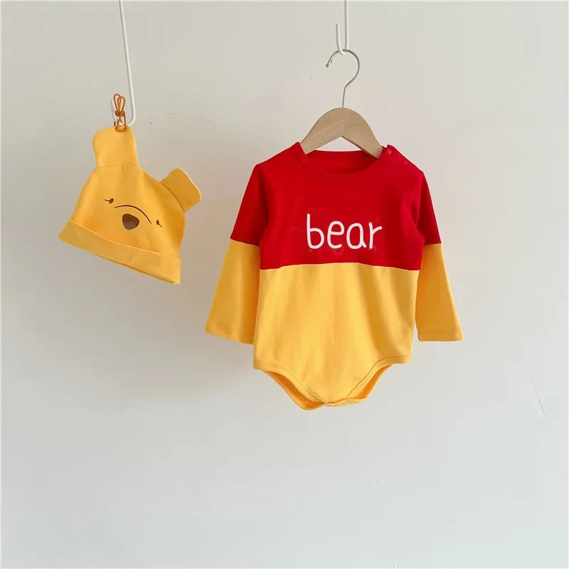 Winnie The Pooh Disney Bear Baby Bodysuit Newborn Long Sleeve Romper for Toddler Boys Girls Jumpsuit Clothes