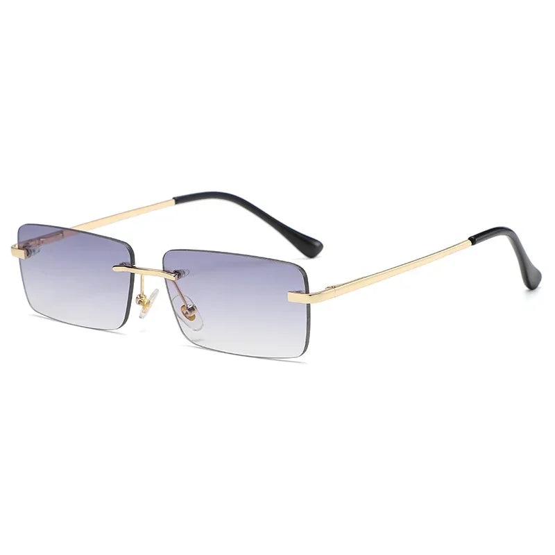 Luxury Rimless Vintage Square Sunglasses β Stylish UV400 Protection for Women