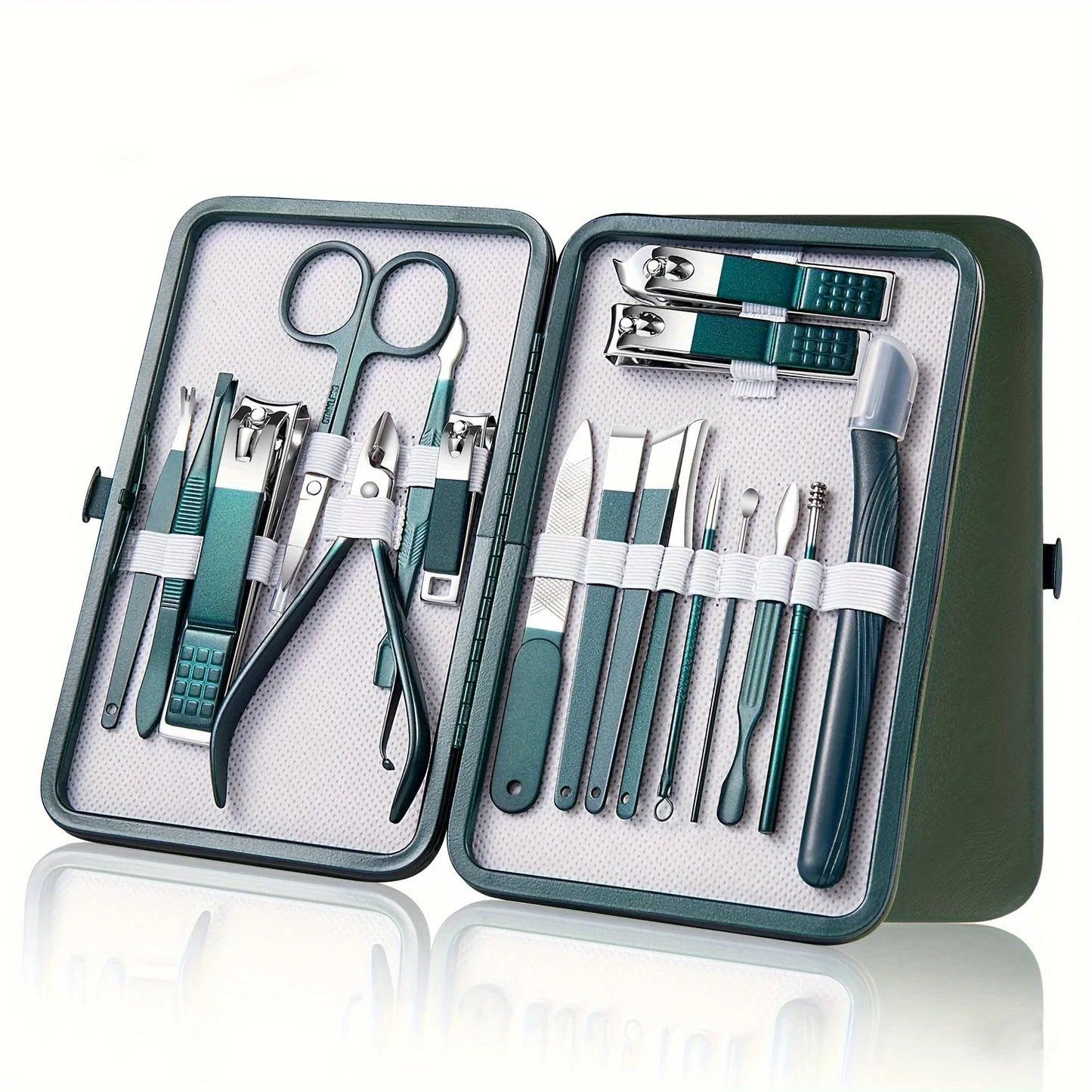 Professional Nail Care Kit | Stainless Steel Manicure & Pedicure Set | 7/10/12/18 Piece with Travel Case