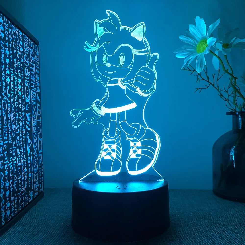 Sonices LED 3D Night Light - Color Changing Illusion Lamp for Kids & Teens