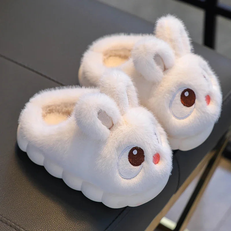 2024 New Cute Rabbit Cartoon Winter Slippers for Kids – Warm & Cozy Indoor Shoes!
