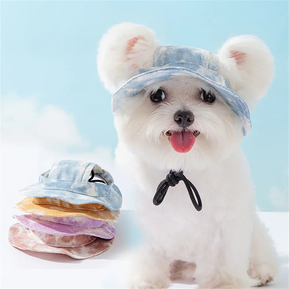 Cute French Bulldog Hat – Adjustable Polyester Pet Cap for Small & Medium Dogs