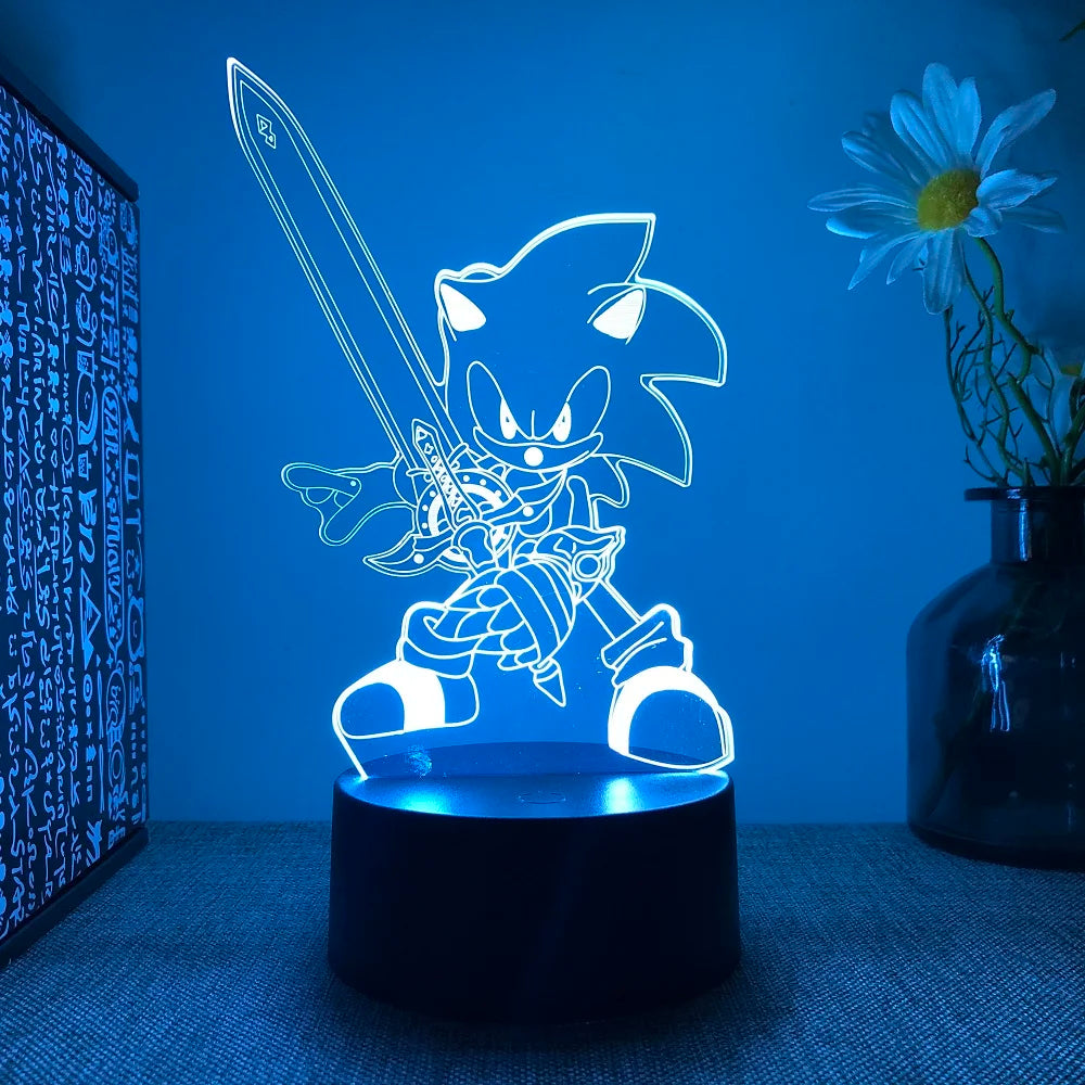 Sonices LED 3D Night Light - Color Changing Illusion Lamp for Kids & Teens