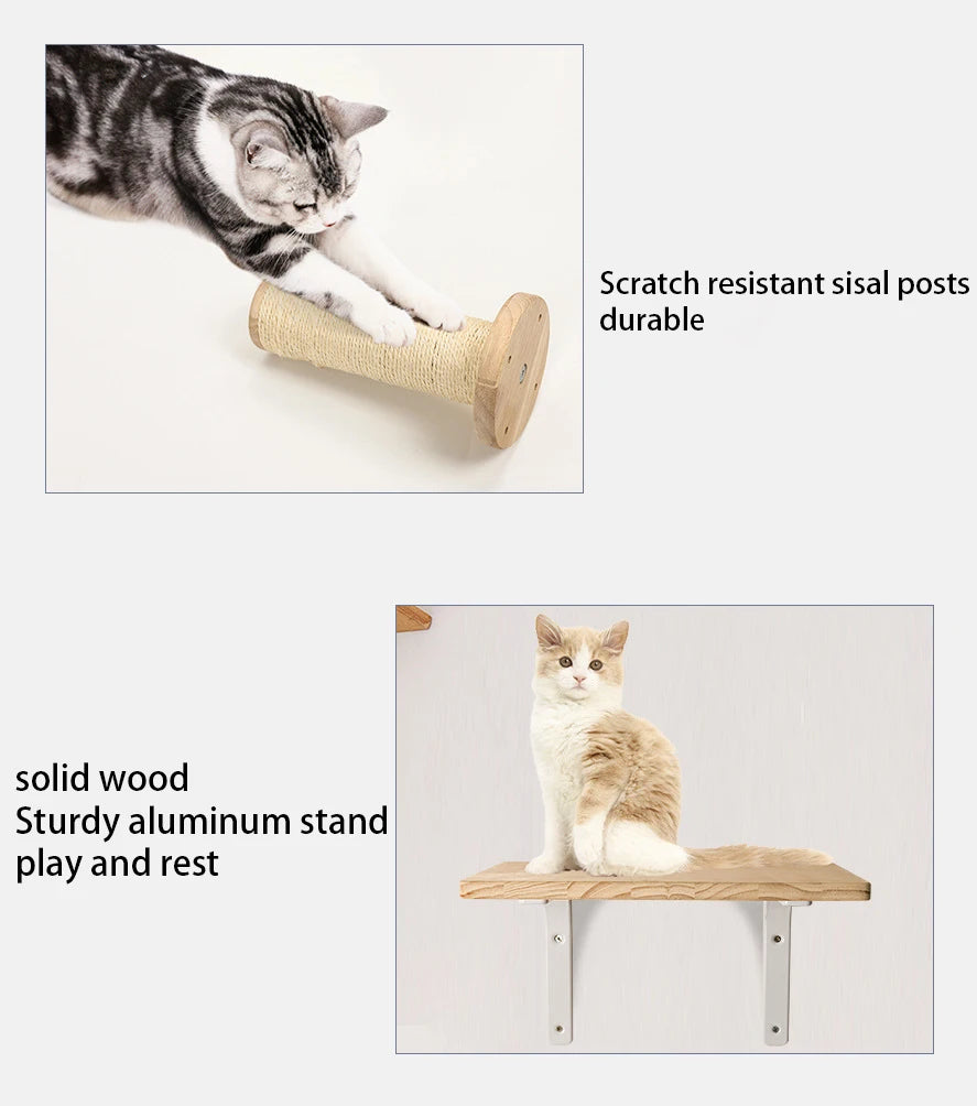 Wall-Mounted Cat Tree & Hammock – Space-Saving, Durable & Cozy!