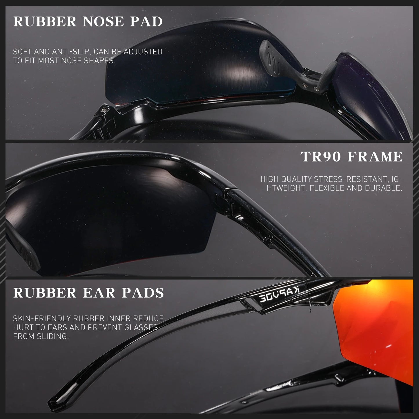 Kapvoe Polarized Cycling Glasses with UV400 Protection for Men & Women