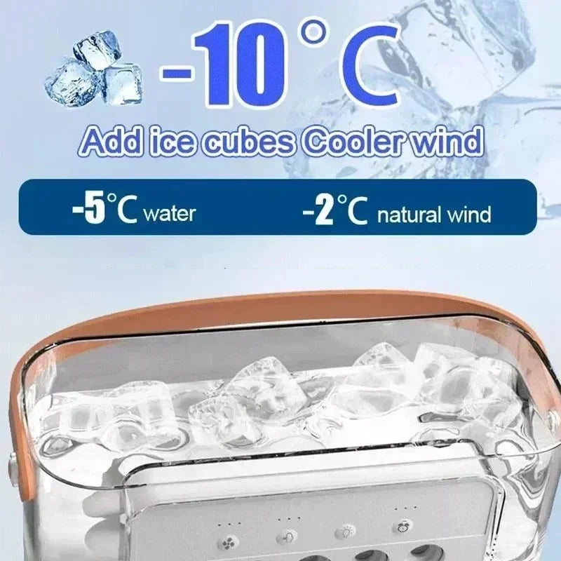 3-in-1 Portable Humidifier Fan – Mini Air Cooler with LED Night Light