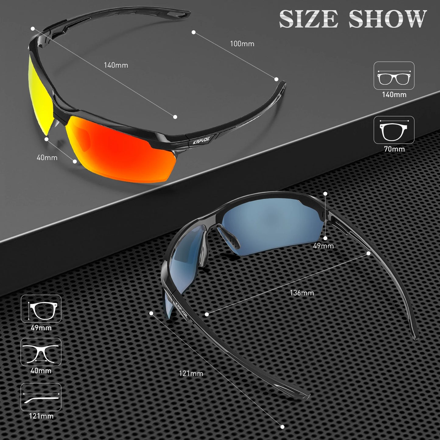 Kapvoe Polarized Cycling Glasses with UV400 Protection for Men & Women