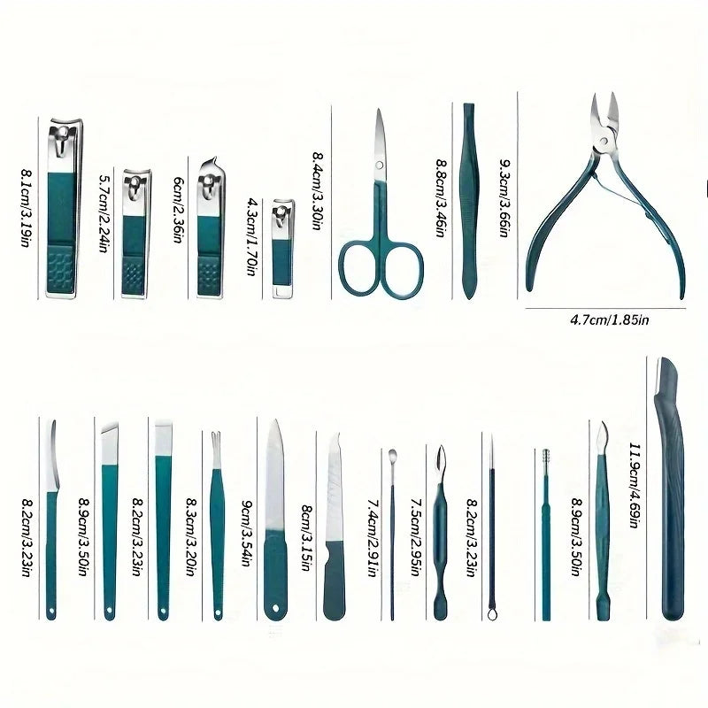 Professional Nail Care Kit | Stainless Steel Manicure & Pedicure Set | 7/10/12/18 Piece with Travel Case