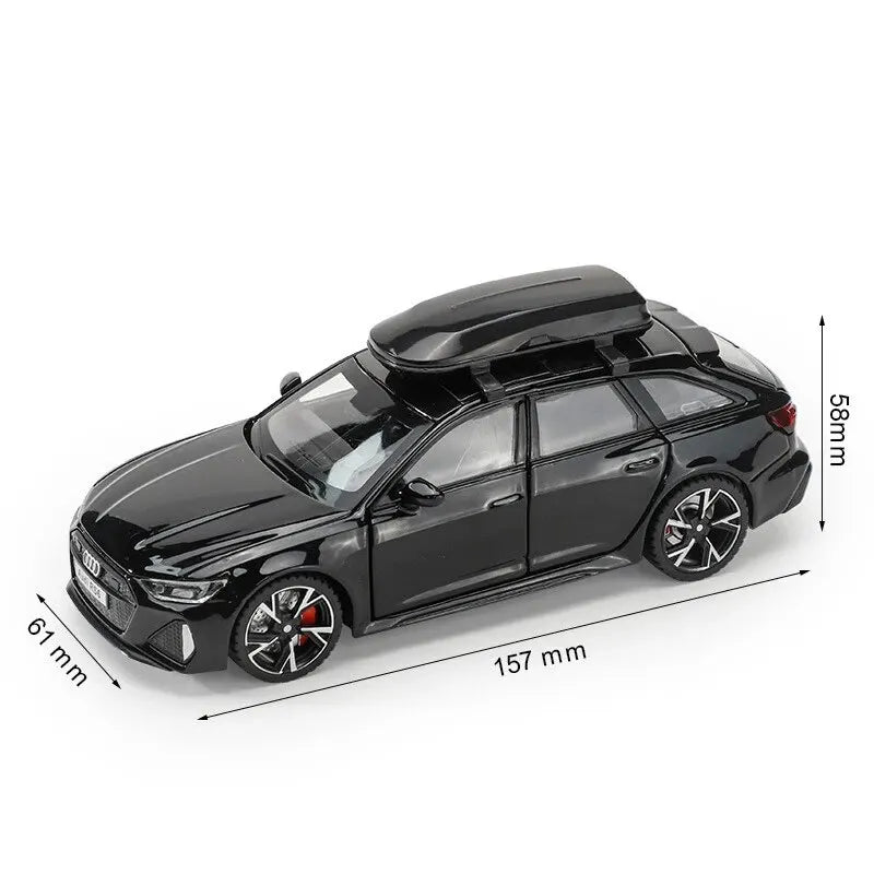 1:32 RS6 Model Car Black Edition for Kids, Diecast Metal