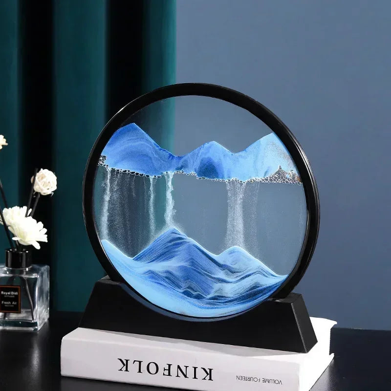 3D Moving Sand Art β Round Glass Deep Sea Sandscape Decor