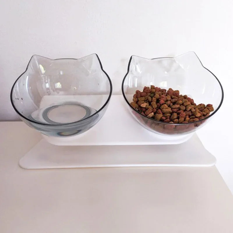 Non-Slip Double Cat & Dog Bowl with Stand – Pet Feeder
