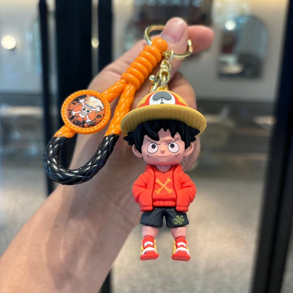 Cute Anime Keychain – Silicone & Zinc Alloy Cartoon Key Ring for Unisex Gift